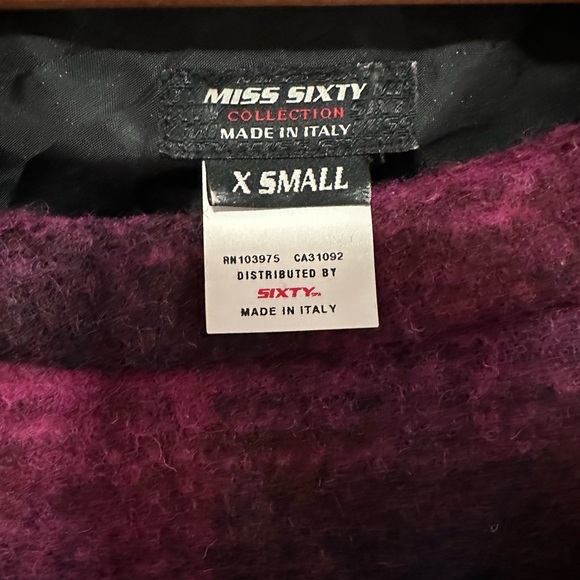 Miss Sixty Cerise Hot Pink Tartan Check Wool Dress - Picture 5 of 7